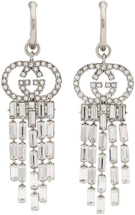 gucci crystal interlocking g earrings